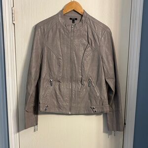 Apt. 9 Chic Gray Leather Jacket